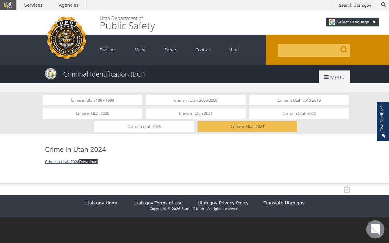Utah arrest history 2024 Crime in Utah report