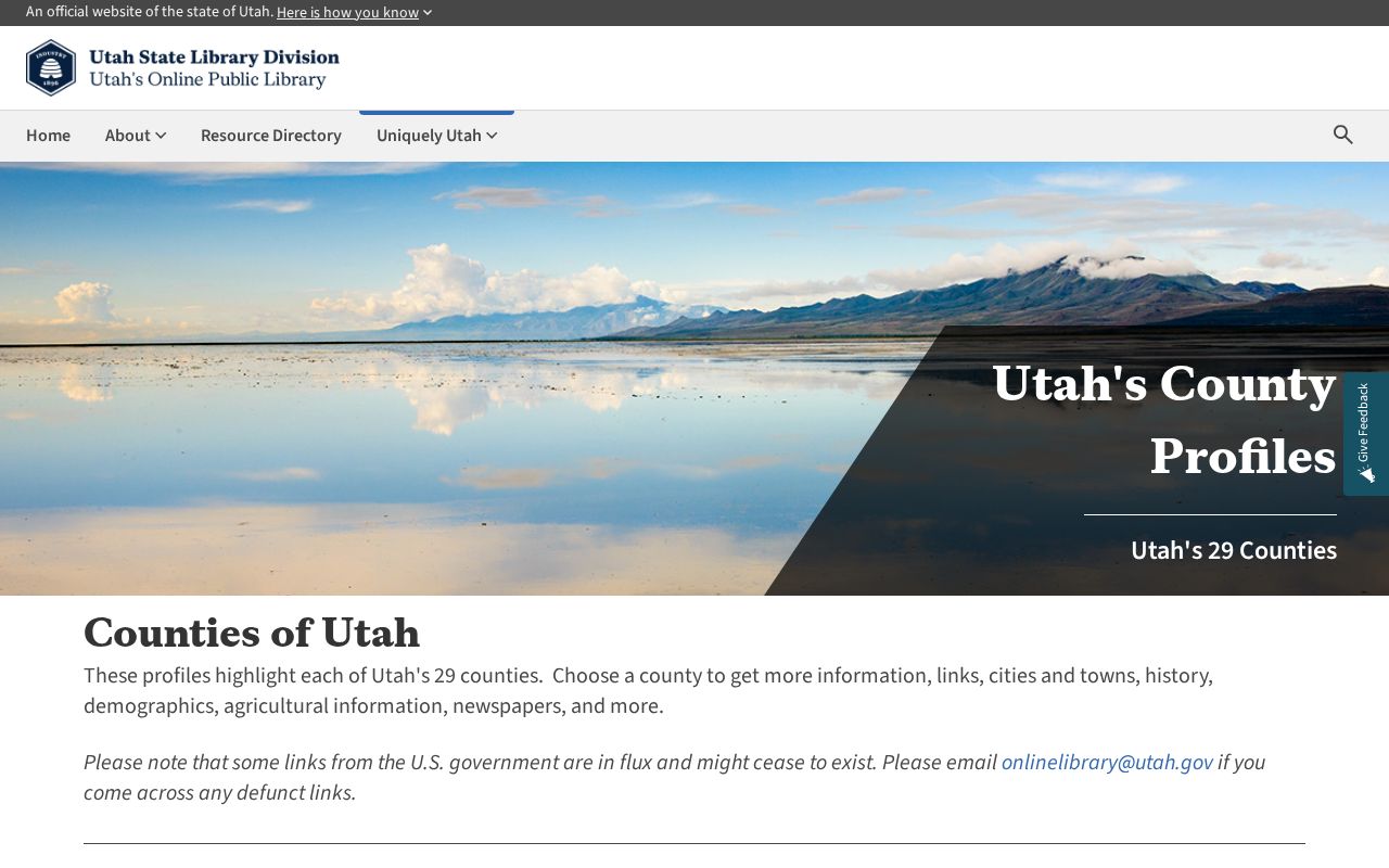 Utah criminal records directory for all 29 counties