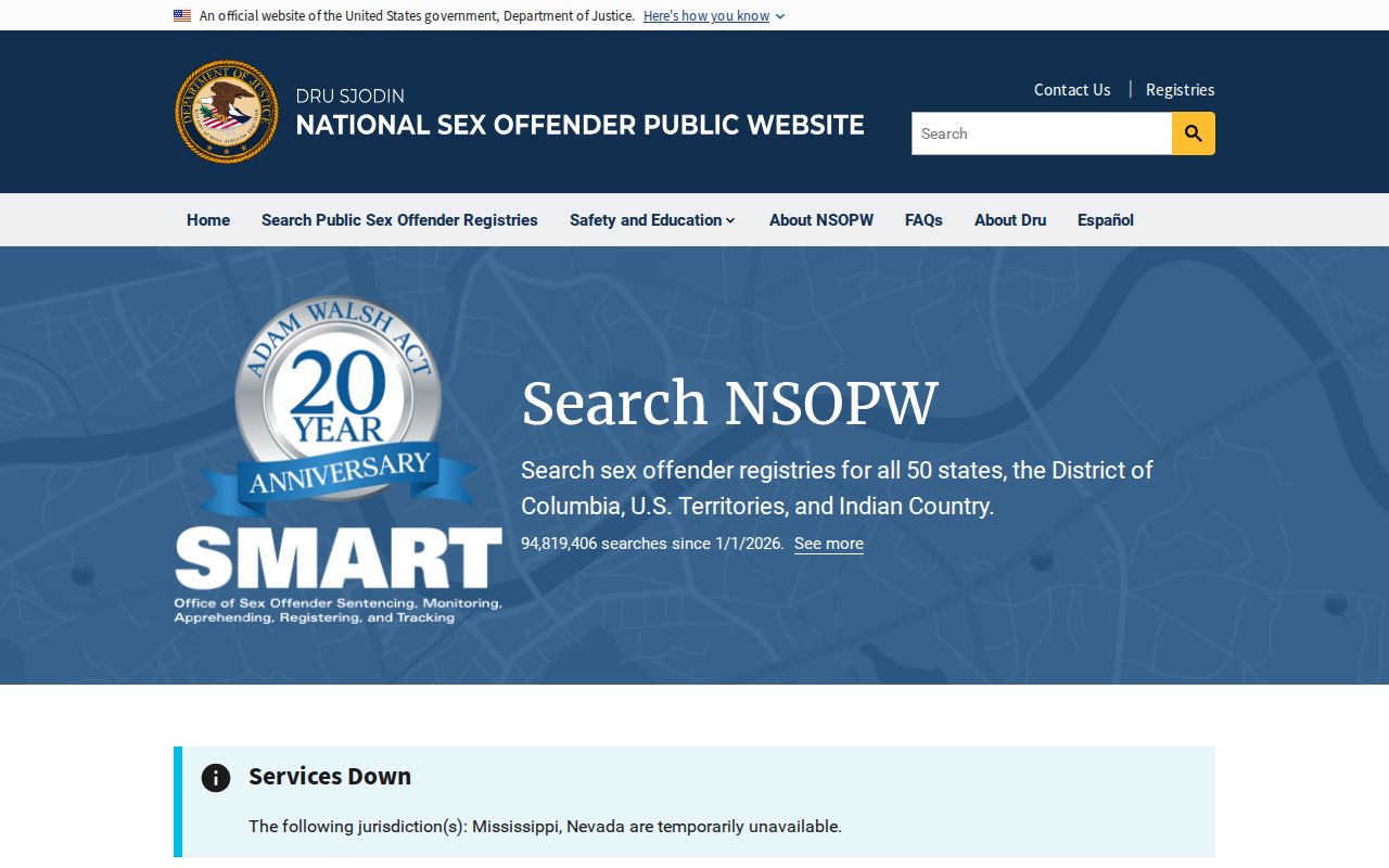 National registry search for Utah sex offender records